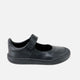 Barefoot black napa leather school Mary Janes by Elisoft | Eli 1957