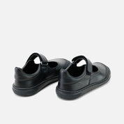 Barefoot black napa leather school Mary Janes by Elisoft | Eli 1957