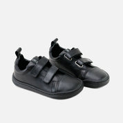 Elisoft black napa leather double-strap barefoot trainers | Eli 1957