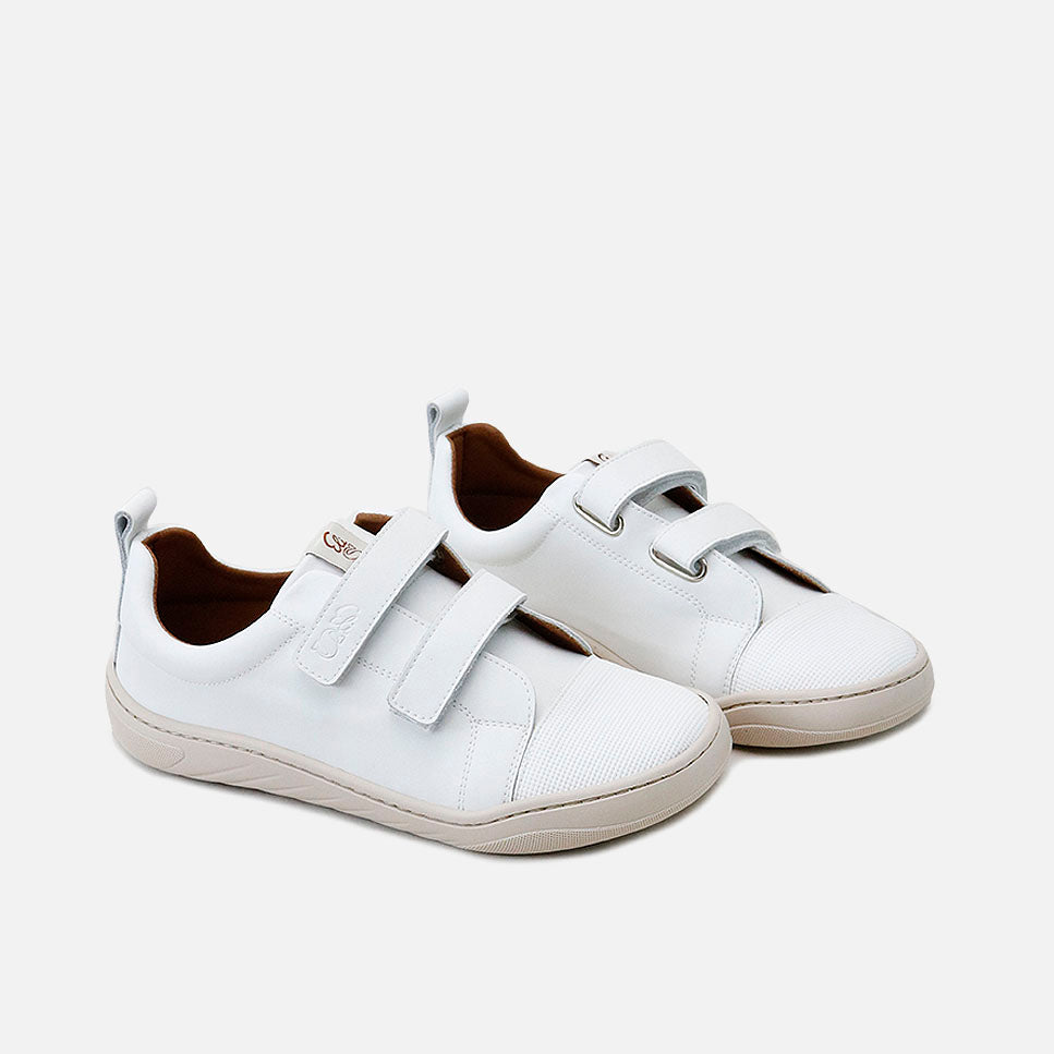 Deportivos barefoot doble correa piel napa blanco guesso Elisoft | Eli 1957