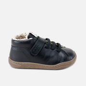 Barefoot boot with interior fur lining, black nappa leather Elisoft | Eli 1957
