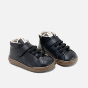 Barefoot boot with interior fur lining, black nappa leather Elisoft | Eli 1957