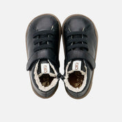 Barefoot boot with interior fur lining, black nappa leather Elisoft | Eli 1957