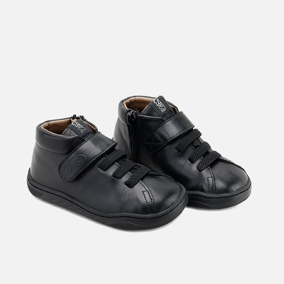 Elisoft black nappa leather barefoot boot | Eli 1957