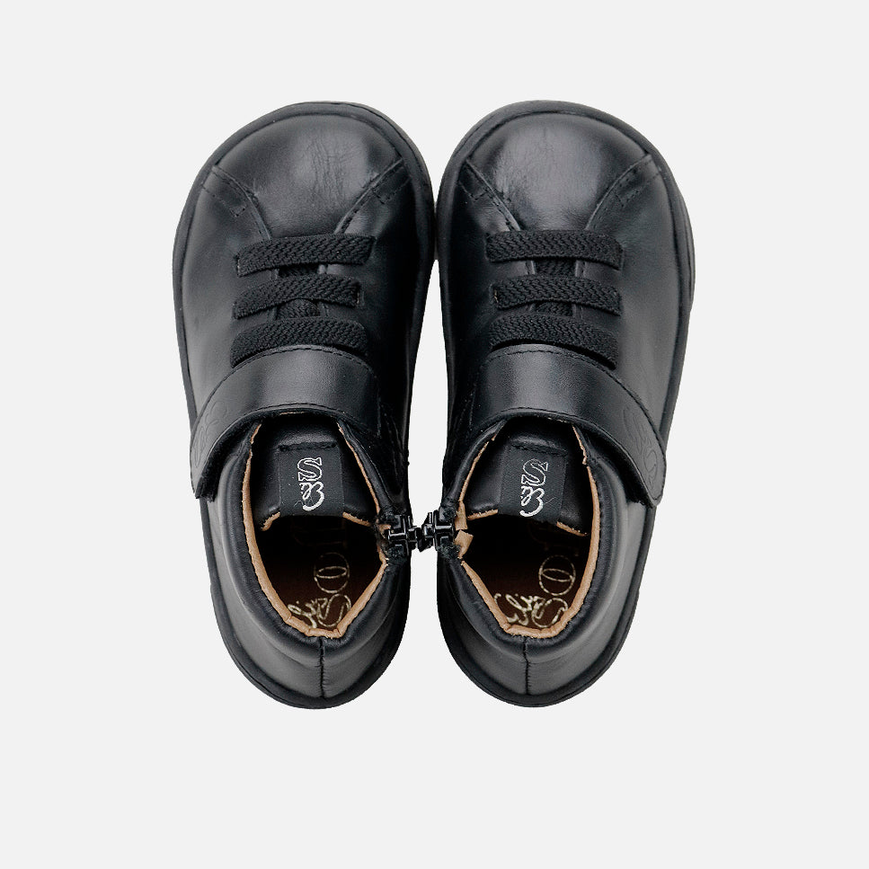 Elisoft black nappa leather barefoot boot | Eli 1957