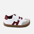 Barefoot H sneakers in burgundy perline velour leather Elisoft | Eli 1957