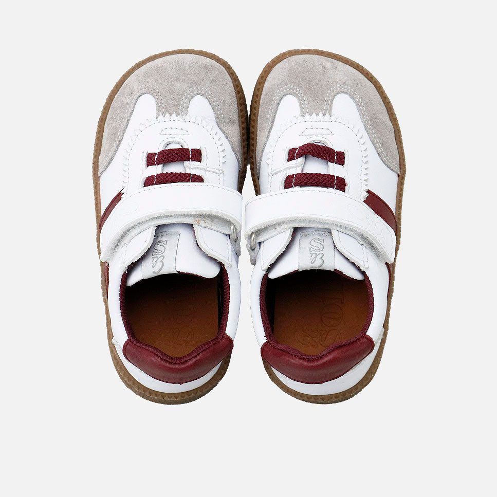 Barefoot H sneakers in burgundy perline velour leather Elisoft | Eli 1957