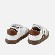 Barefoot H trainers in chestnut perline velour leather Elisoft | Eli 1957