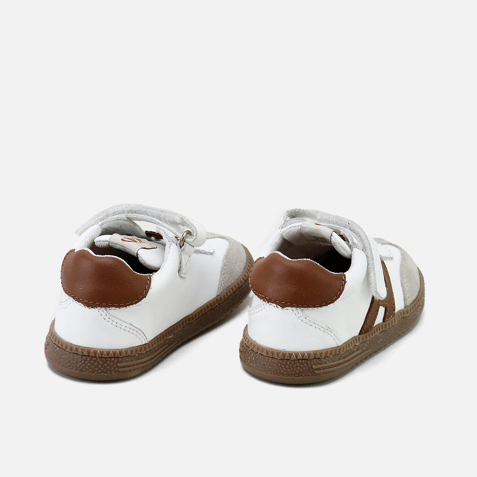 Barefoot H trainers in chestnut perline velour leather Elisoft | Eli 1957