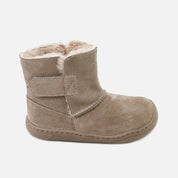 Barefoot brown velor leather boots with fur lining Elisoft | Eli 1957