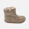 Barefoot brown velor leather boots with fur lining Elisoft | Eli 1957