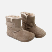 Barefoot brown velor leather boots with fur lining Elisoft | Eli 1957
