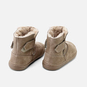 Barefoot brown velor leather boots with fur lining Elisoft | Eli 1957