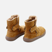 Botas barefoot  piel velour sahara forro pelo Elisoft | Eli 1957