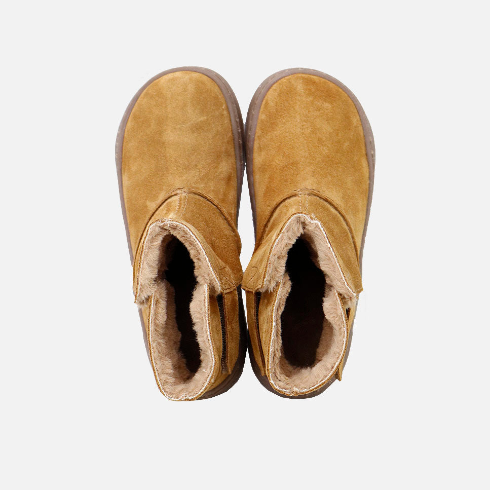 Botas barefoot  piel velour sahara forro pelo Elisoft | Eli 1957