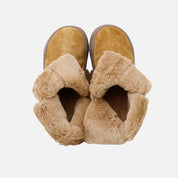 Botas barefoot  piel velour sahara forro pelo Elisoft | Eli 1957