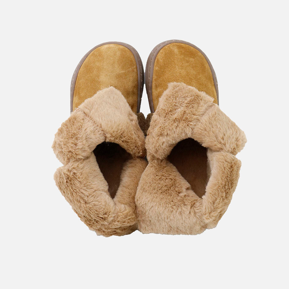 Botas barefoot  piel velour sahara forro pelo Elisoft | Eli 1957
