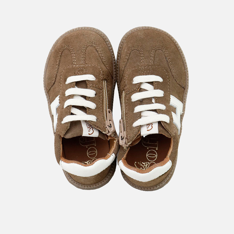 Barefoot H lace-up sneakers in alpaca velour leather Elisoft | Eli 1957