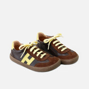 Cohiba Elisoft Velour Leather Lace-Up Barefoot H Sneakers | Eli 1957