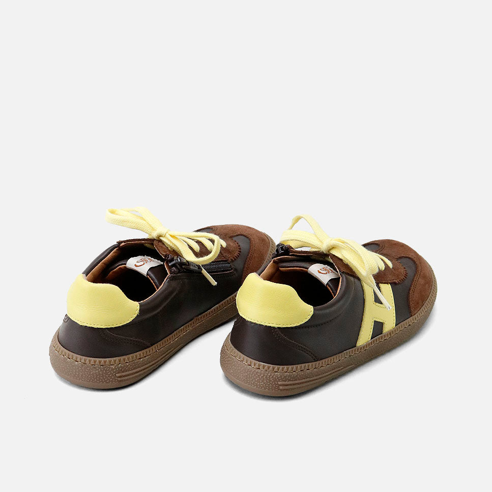 Cohiba Elisoft Velour Leather Lace-Up Barefoot H Sneakers | Eli 1957