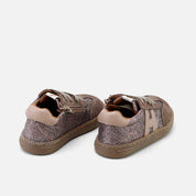 Barefoot H lace-up sneakers in wengue velour leather, Elisoft | Eli 1957