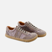 Barefoot sneakers H lace-up leather velour wenge star multi Elisoft | Eli 1957