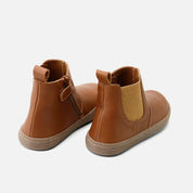 Barefoot elastic boots in chestnut Cathay leather Elisoft | Eli 1957