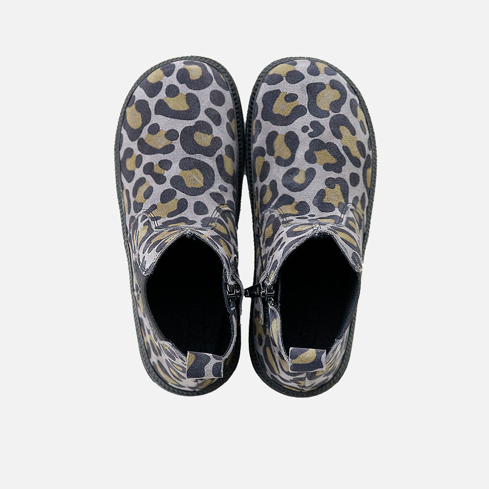 Elisoft Leo Grey Velour Leather Barefoot Boots | Eli 1957