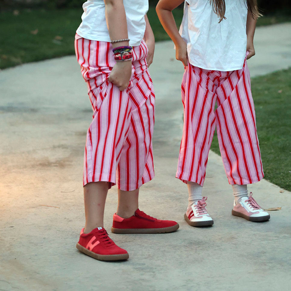 Barefoot H trainers with red English leather laces Elisoft | Eli 1957