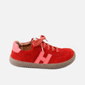 Barefoot H lace-up sneakers with red Elisoft English leather | Eli 1957