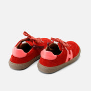 Barefoot H lace-up sneakers with red Elisoft English leather | Eli 1957