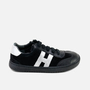 Barefoot H lace-up sneakers in black napa leather Elisoft | Eli 1957