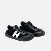 Barefoot H lace-up sneakers in black napa leather Elisoft | Eli 1957