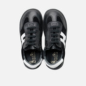 Barefoot H lace-up sneakers in black napa leather Elisoft | Eli 1957