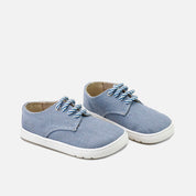 Blucher barefoot de lino azul con suela de goma Elisoft | Eli 1957