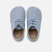 Blucher barefoot de lino azul con suela de goma Elisoft | Eli 1957