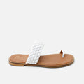 White braided strap toe sandal with silly details | Eli 1957