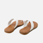White braided strap toe sandal with silly details | Eli 1957