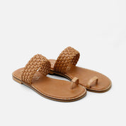 Braided leather toe-strap sandal | Eli 1957