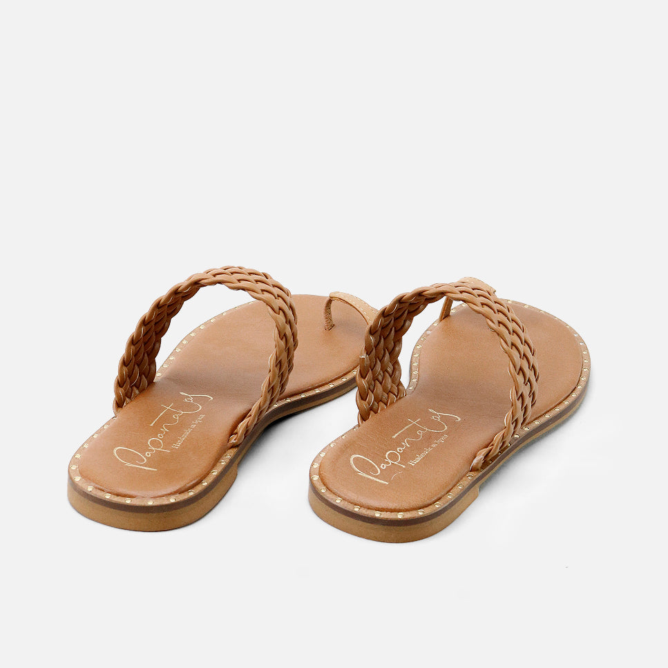 Braided leather toe-strap sandal | Eli 1957