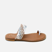 Multicolored braided strap flip-flop sandal | Eli 1957