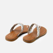 Multicolored braided strap flip-flop sandal | Eli 1957