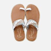 Multicolored braided strap flip-flop sandal | Eli 1957