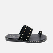 Black suede flip-flop sandals | Eli 1957