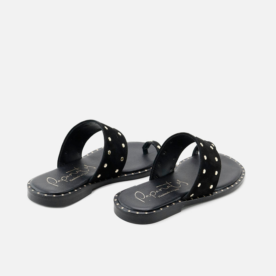 Black suede flip-flop sandals | Eli 1957