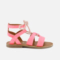 Tuda Papanatas Velor Fluor Coral Roman Sandals | Eli 1957