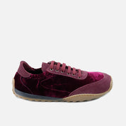 Elisoft burgundy velvet barefoot sneakers | Eli 1957