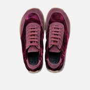 Elisoft burgundy velvet barefoot sneakers | Eli 1957