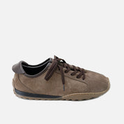 Zapatillas barefoot de piel serraje velour trufa con cordones Eli Soft | Eli 1957
