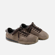 Zapatillas barefoot de piel serraje velour trufa con cordones Eli Soft | Eli 1957